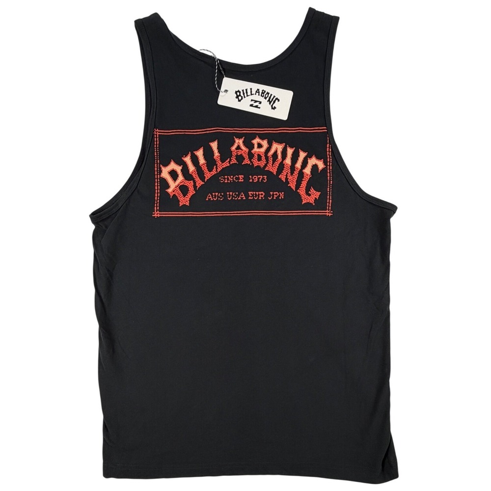 Billabong Mens Tweed Graphic Tank‎ Top Black Red Logo Size Medium NWT